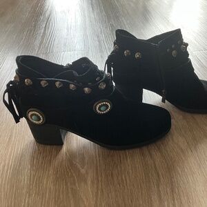 Trinity Ranch Black Suede Boots